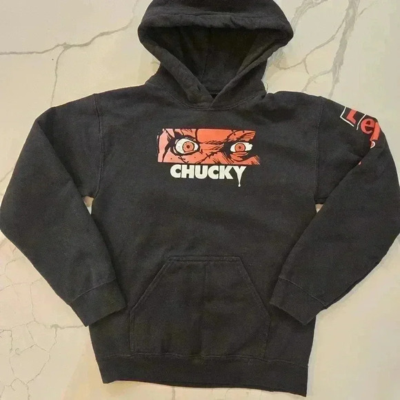 Chucky Childs Play Lets Be Friends Hoodie Sweatshirt Black Size Small Mens - Picture 4 of 10
